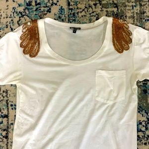 Beaded white t-shirt